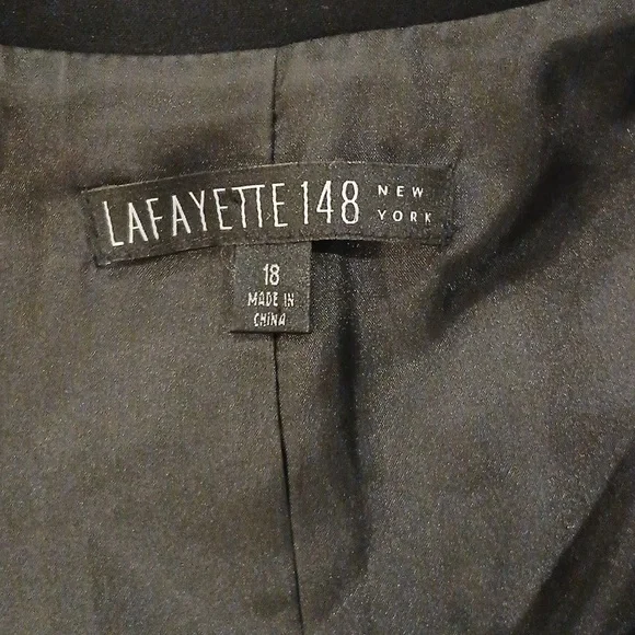 Lafayette 148 New York Black Blazer Business Work Size 18 Plus Wool - Picture 4 of 8